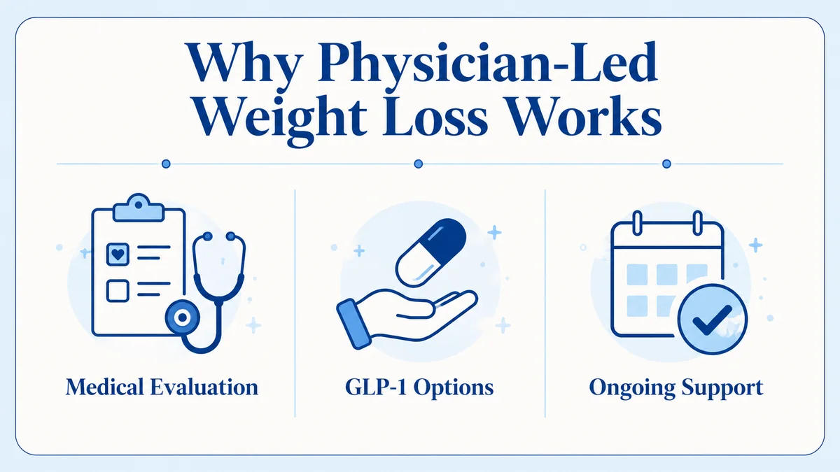 Why physician-led weight loss works: medical evaluation, GLP-1 options, and ongoing support